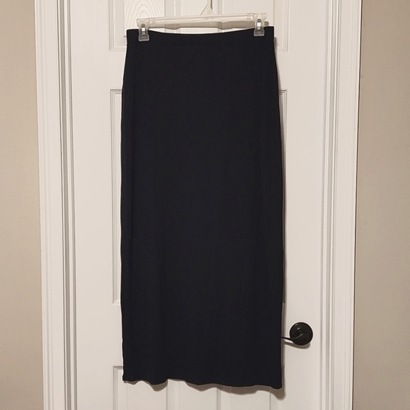 LOFT full length dark navy maxi skirt with elastic waistband, size small - Picture 1 of 5